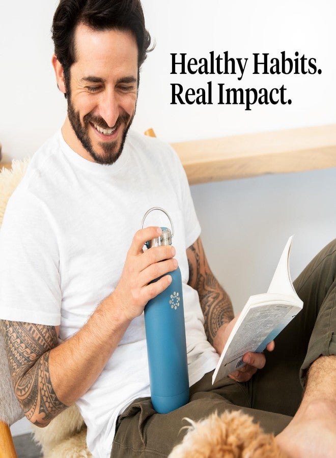 Lifefactory 16-Ounce Stainless Steel Vacuum-Insulated Sport Bottle, Dark Denim - Image 5