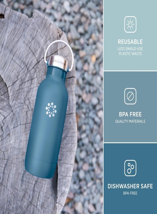 Lifefactory 16-Ounce Stainless Steel Vacuum-Insulated Sport Bottle, Dark Denim - Image 4