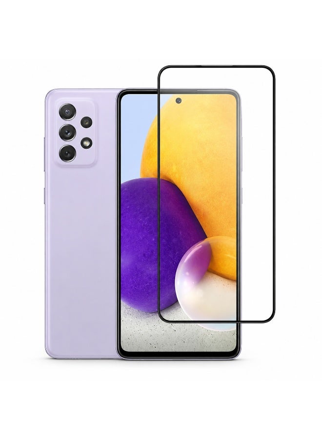 Deer ESD Anti-Static 9H Tempered Glass Screen Protector for Samsung Galaxy A72 - Full Coverage Ghazala Shield with Black Frame - Image 1