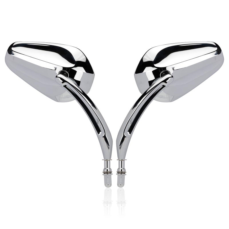 VG MOTO Motorcycle Rearview Mirror Side Mirrors 360 Degree Chrome Replacement for Harley Softail Dyna Sportster XL 883 1200 Electra Glide Street Bike Scooter Chopper Cruiser
