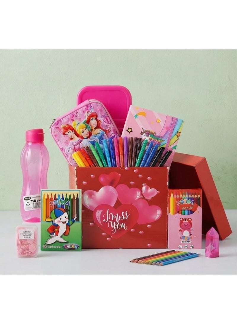 A comprehensive, extensive set of school supplies featuring attractive designs inspired by famous cartoon characters—perfect as a gift for special occasions or the back-to-school season. - Image 1