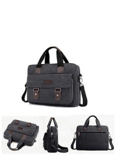 Men's Multifunctional Canvas Shoulder Bag, Handbag Multi-Pockets Business Messenger Bags, Outdoor Sports Over Shoulder Crossbody Side Bag