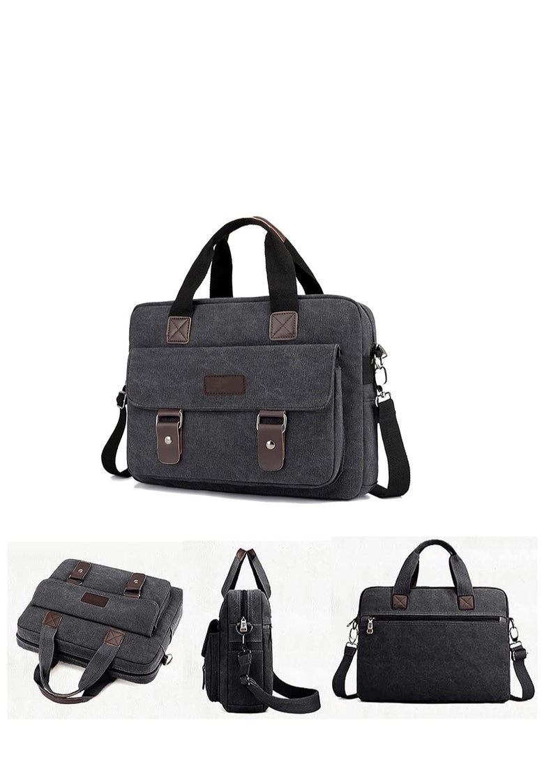 SYOSI - Men's Multifunctional Canvas Shoulder Bag, Handbag Multi-Pockets Business Messenger Bags, Outdoor Sports Over Shoulder Crossbody Side Bag - Image 1