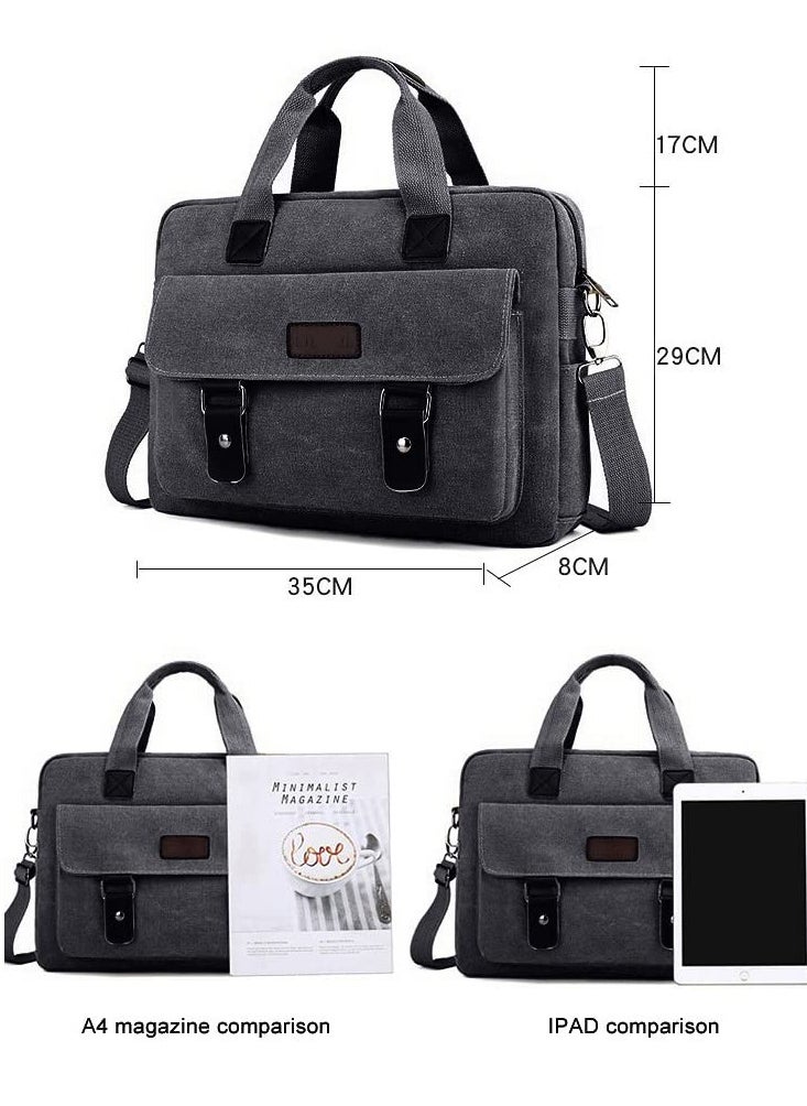 SYOSI - Men's Multifunctional Canvas Shoulder Bag, Handbag Multi-Pockets Business Messenger Bags, Outdoor Sports Over Shoulder Crossbody Side Bag - Image 1
