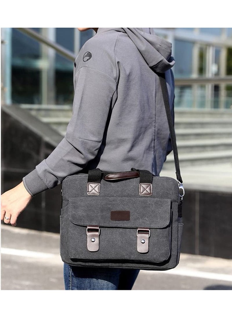 SYOSI - Men's Multifunctional Canvas Shoulder Bag, Handbag Multi-Pockets Business Messenger Bags, Outdoor Sports Over Shoulder Crossbody Side Bag - Image 1