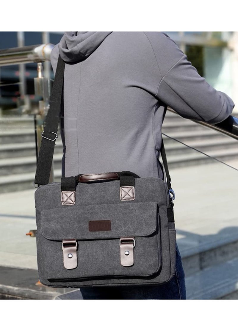 SYOSI - Men's Multifunctional Canvas Shoulder Bag, Handbag Multi-Pockets Business Messenger Bags, Outdoor Sports Over Shoulder Crossbody Side Bag - Image 1