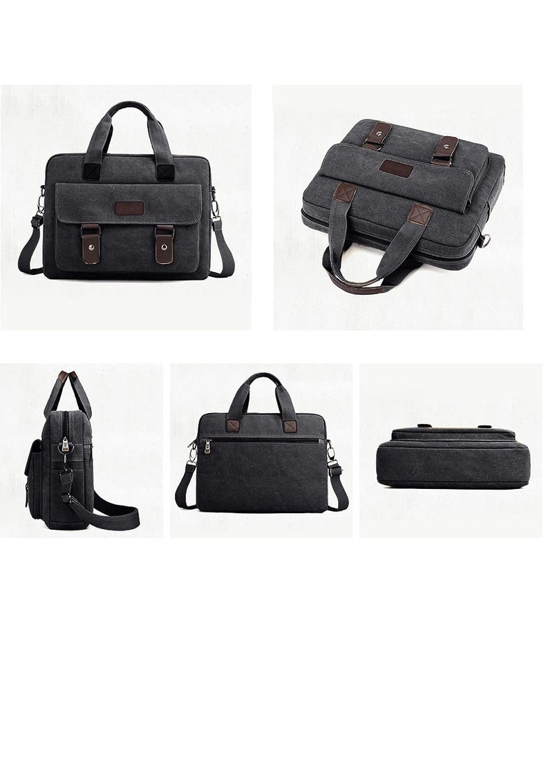 SYOSI - Men's Multifunctional Canvas Shoulder Bag, Handbag Multi-Pockets Business Messenger Bags, Outdoor Sports Over Shoulder Crossbody Side Bag - Image 1