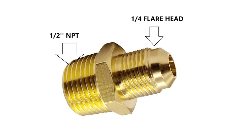 SANAVYA Brass Half Flare Union | Brass Tube Pipe Fitting for fuel, gas systems, and refrigeration (1/4FL by 1/2 NPT -HFUN) - Image 4