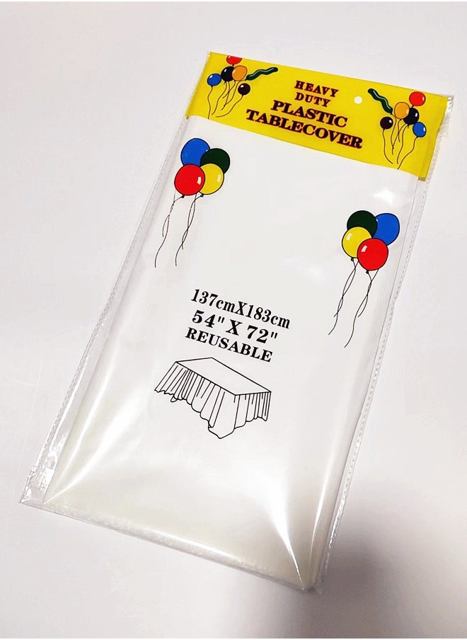2 Piece Disposable Tablecloth Party Birthday Family Gathering 137*183 CM Pure White  - Image 3