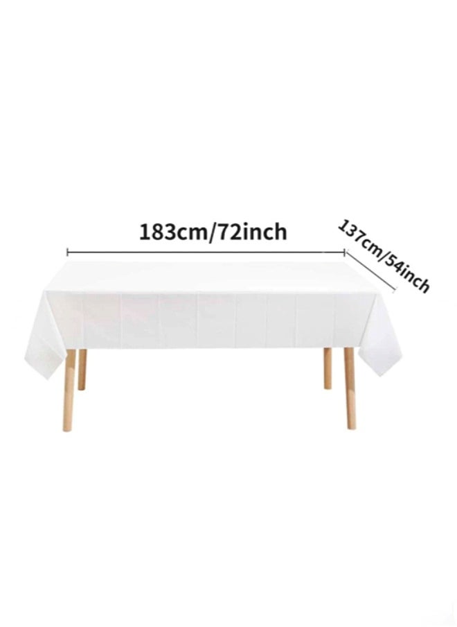 2 Piece Disposable Tablecloth Party Birthday Family Gathering 137*183 CM Pure White  - Image 2