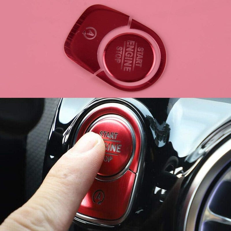 Wivplex Red Metal Engine Start Stop Button Cover for Benz A-Class A220 W177 - Image 4