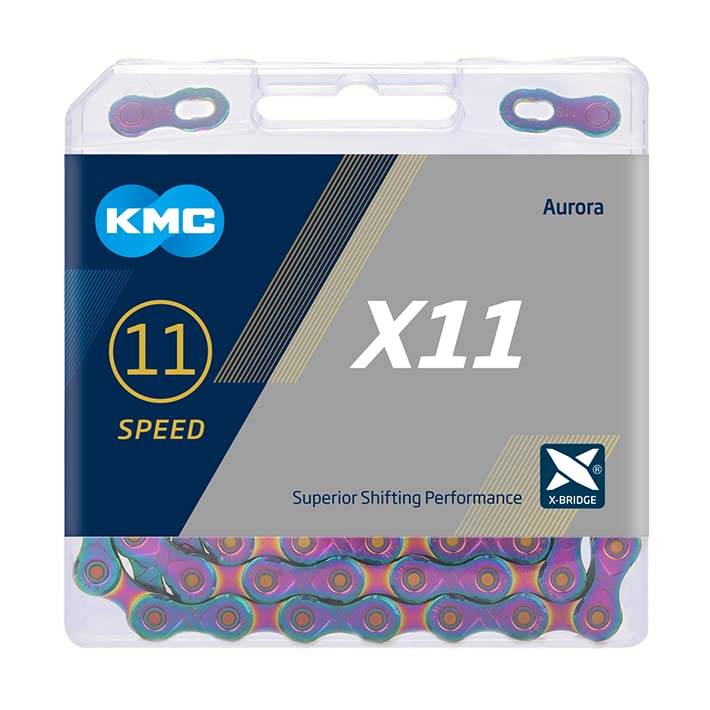 KMC X11 11-Speed Chain| Mountain Bike/Road/Gravel | Compatible with All Major Brands | Missing Link Included | Nickel-Black - Image 3