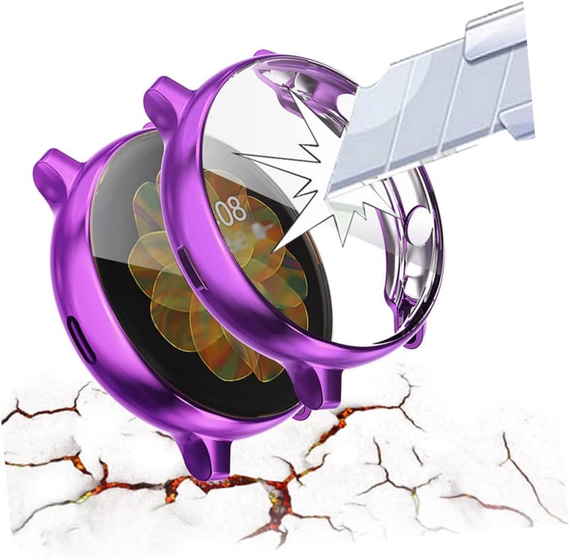 Electroplated Protective Watch Case Cover for Watch Active Scratch Tpu Frame Easy Access to Buttons Sensors Stylish Purple Design - Image 4