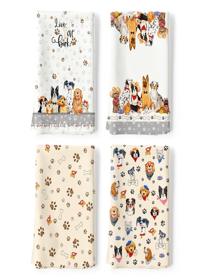 Arquiel Cute Dogs Tea Towels, Cotton Kitchen Towel 18.9 × 27.5 Inch, Quick Drying Dish Cloth for Party Anniversary Holiday Decoration, Gift for Dog Lovers - Image 1