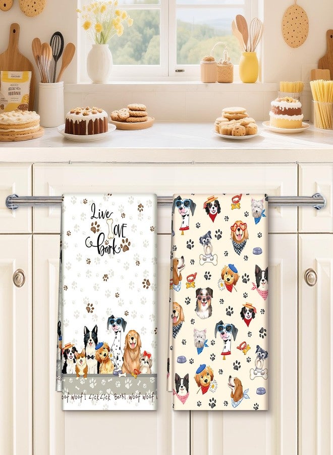 Arquiel Cute Dogs Tea Towels, Cotton Kitchen Towel 18.9 × 27.5 Inch, Quick Drying Dish Cloth for Party Anniversary Holiday Decoration, Gift for Dog Lovers - Image 4