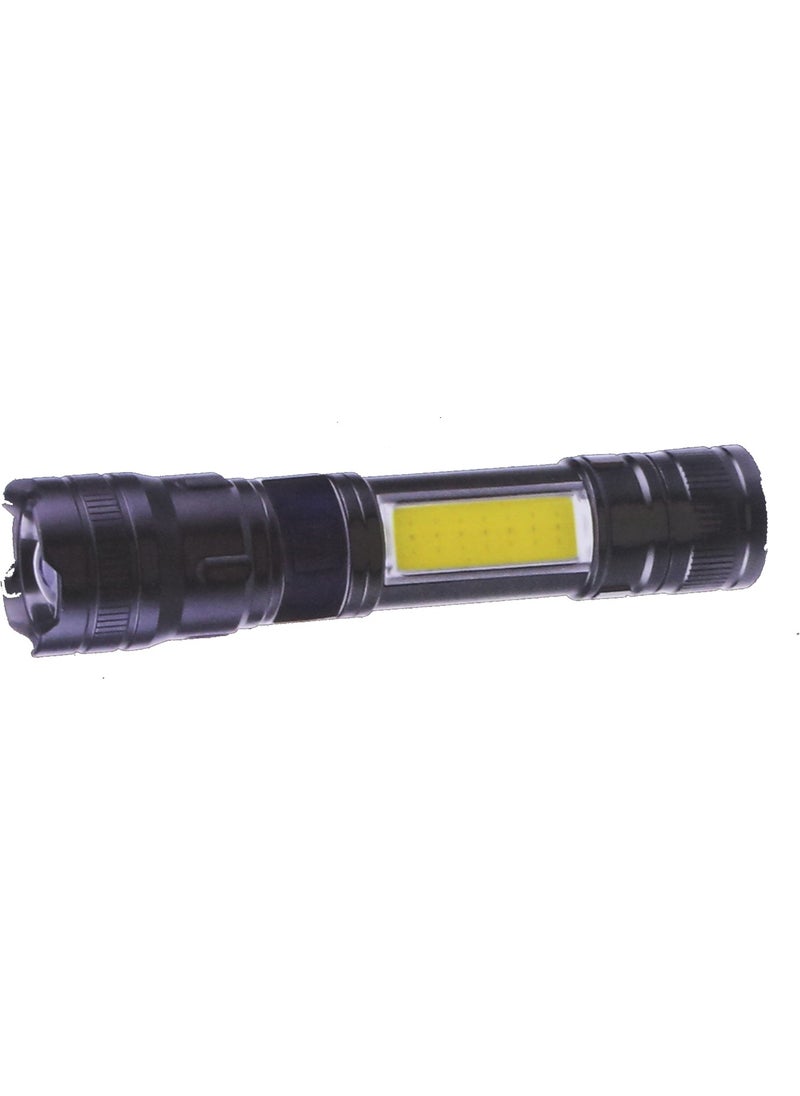 POLICE PS-354 Zoom Rechargeable Flashlight with Red Warning Light and Magnet Feature  - Image 2