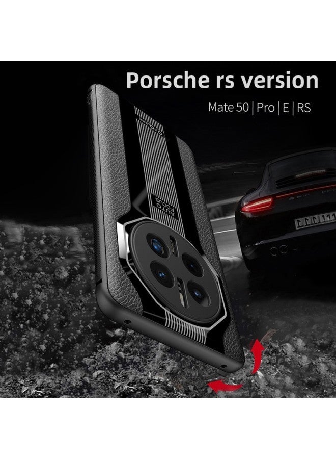 حافظة هاتف Huawei Mate50pro Mate 50 حافظة واقية Mate 40 ثانية تغيير Porsche Mete50rs - اللون: مسحوق جلد شانيل] - الموديل المطبق: لهاتف Huawei Mate30RS Porsche Design