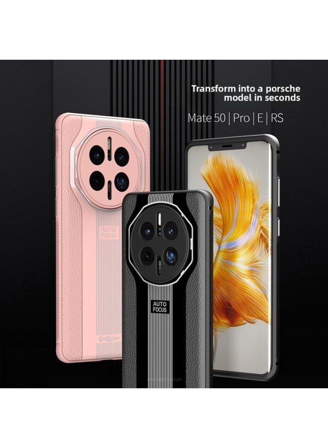 حافظة هاتف Huawei Mate50pro Mate 50 حافظة واقية Mate 40 ثانية تغيير Porsche Mete50rs - اللون: مسحوق جلد شانيل] - الموديل المطبق: لهاتف Huawei Mate30RS Porsche Design