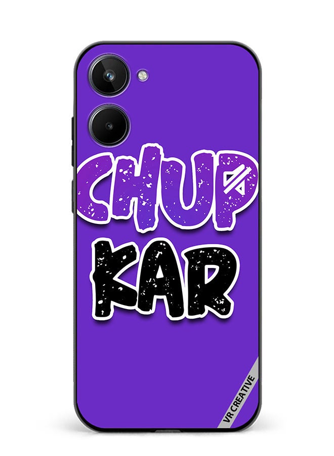VR CREATIVE Protective Case Cover For Realme 10 Chup Karo Hindi Quote Design Multicolour - Image 1