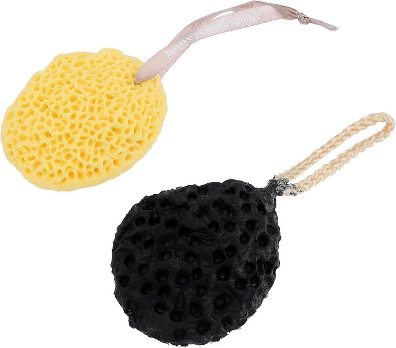 2Pcs Natural Seaweed Sponge Balls For Gentle Face And Body Exfoliating Bathing - Image 1