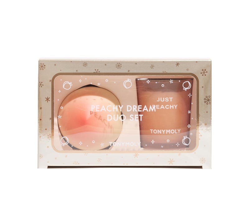 TONYMOLY Peachy Dream Duo Set â€“ Peach Hand Cream & Limited Edition Just Peachy Candle â€“ Hydrating, Nourishing, and Fragrant Gift Set - Image 1