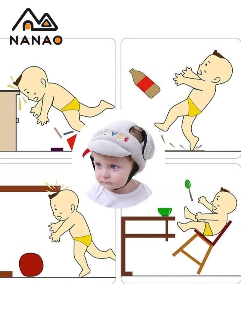 NANAO Baby Helmet for Crawling Walking Baby Head Protector Head Protection for Infant Baby Soft Cushion Safety Toddler Headguard 1-2 Years Old 6-12 Months  - Image 5