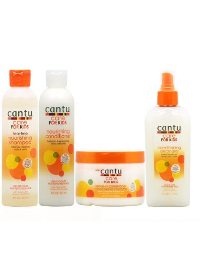 4-Piece Kids Shampoo, Conditioner, Leave-in Conditioner And Detangler Set