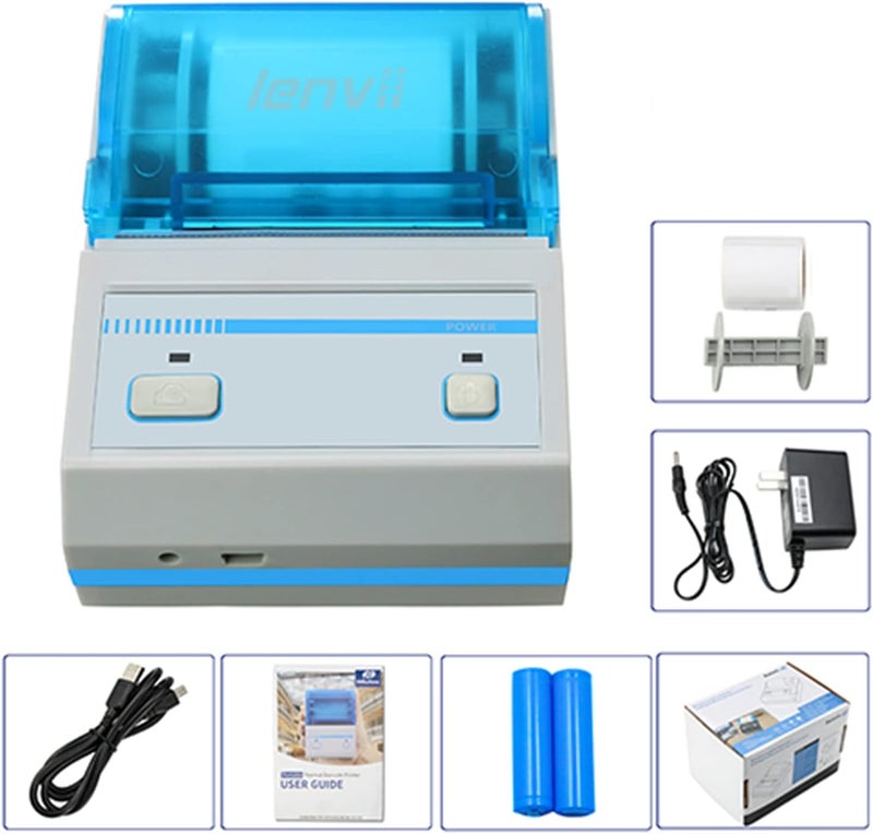 LENVII 2 Inch Portable Bluetooth Thermal Label Printer 58mm Barcode Printer, Sticker Maker for Clothing,Retail, Mailing,Product Labels for Warehouse,Retail Stores Compatible with Android & iOS System - Image 5