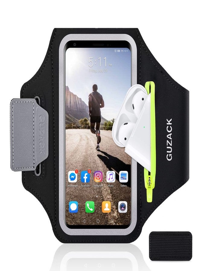 GUZACK Running Armband for iPhone 17 16 15 14 13 Pro Max, Galaxy S25 S24 S23 S22, with Card Slot & Key Pockets, Running Phone Holder, Fit Up to 6.9 Inches Phone - Size L (Bigger Arm 14-17 in) - Image 1