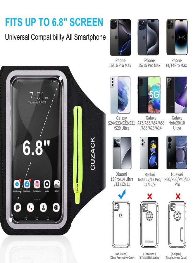 GUZACK Running Armband for iPhone 17 16 15 14 13 Pro Max, Galaxy S25 S24 S23 S22, with Card Slot & Key Pockets, Running Phone Holder, Fit Up to 6.9 Inches Phone - Size L (Bigger Arm 14-17 in) - Image 3