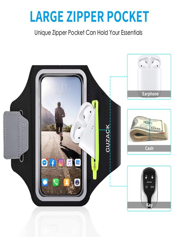 GUZACK Running Armband for iPhone 17 16 15 14 13 Pro Max, Galaxy S25 S24 S23 S22, with Card Slot & Key Pockets, Running Phone Holder, Fit Up to 6.9 Inches Phone - Size L (Bigger Arm 14-17 in) - Image 2