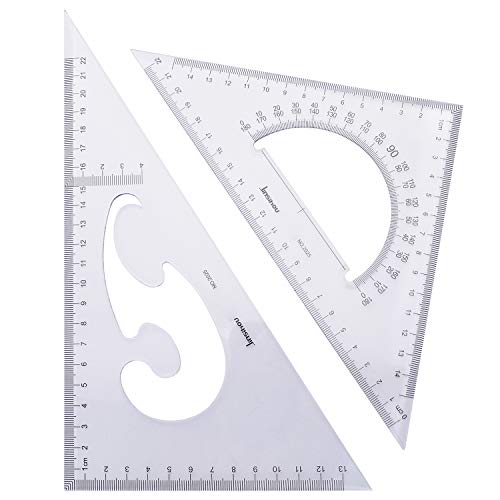 BronaGrand Large Triangle Ruler Square Set, 30/60 and 45/90 Degrees, Set of 2 - Image 1