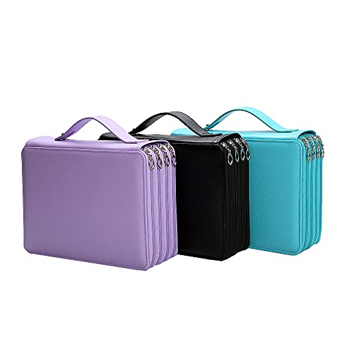 Lbxgap PU Pencil Case Slot Holds Portable Colored Pencil Case 200 Slots Colored Pencil Case Organizer with Zipper for Watercolor Pens or Markers, Pencil Case Organizer for Artist - Image 5