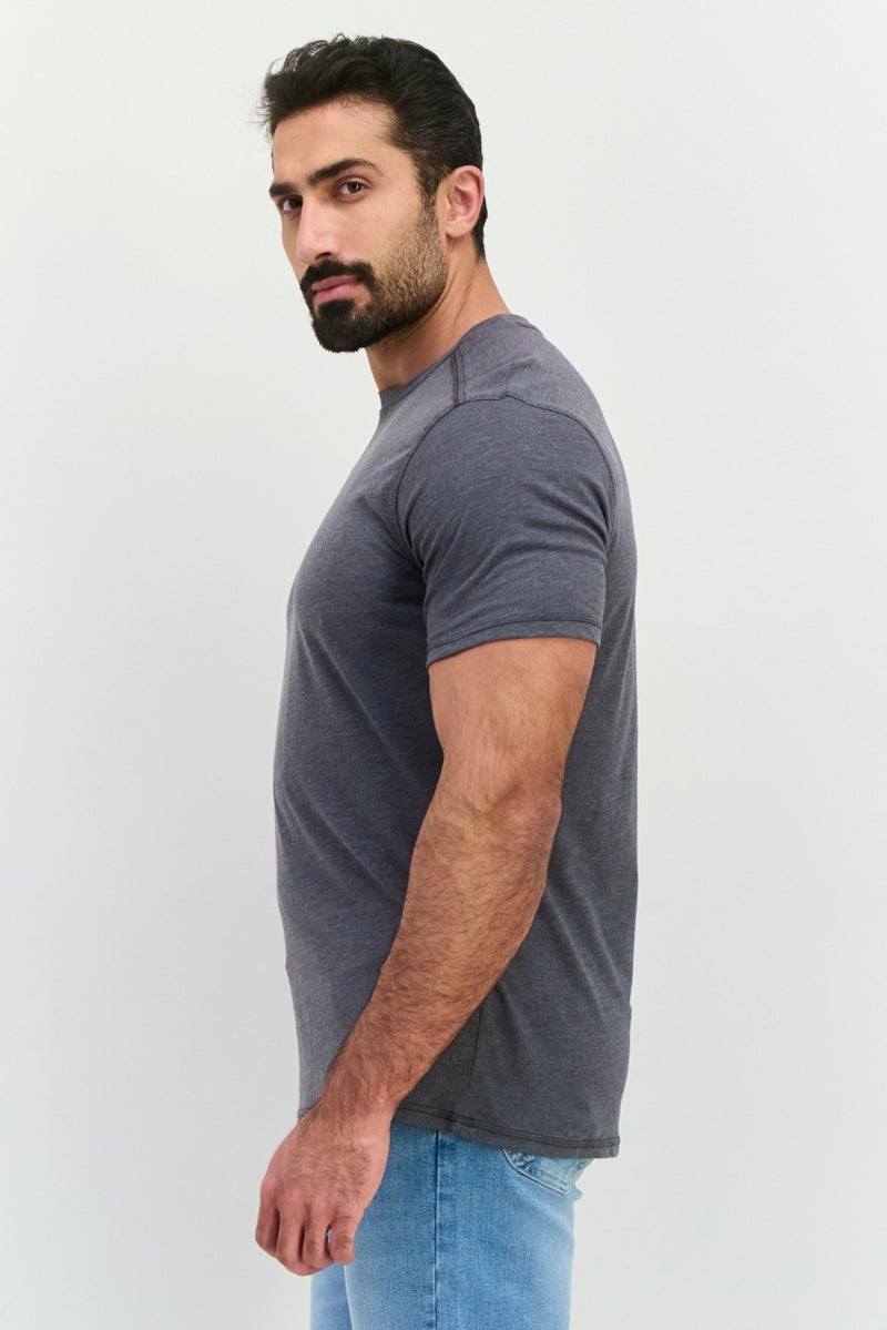 Company Eighty One Men Crew Neck Short Sleeve Heather T-shirt, Grey Heather - Image 2