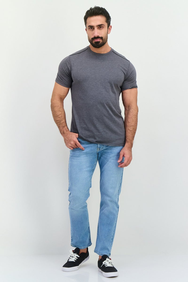 Company Eighty One Men Crew Neck Short Sleeve Heather T-shirt, Grey Heather - Image 4