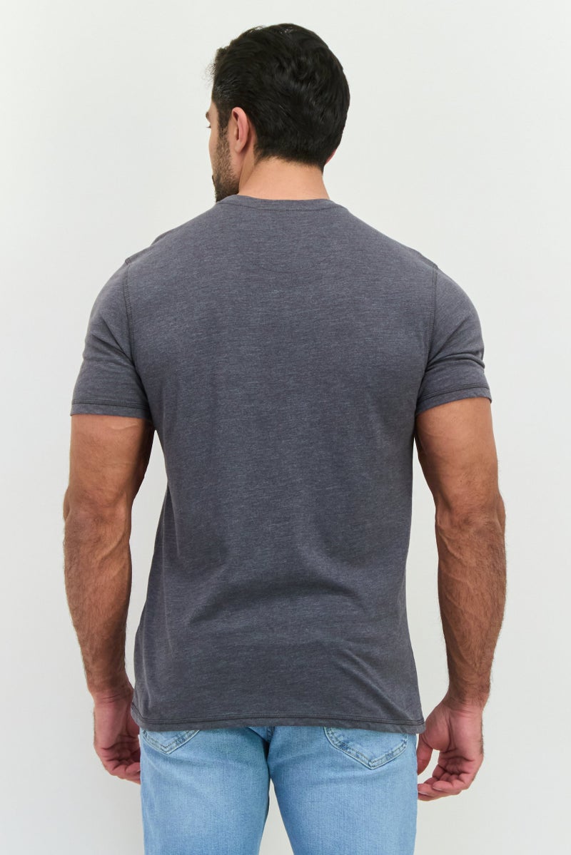 Company Eighty One Men Crew Neck Short Sleeve Heather T-shirt, Grey Heather - Image 3