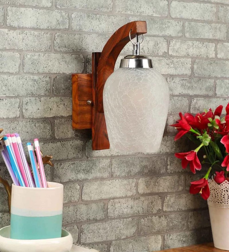 Lyse Decor Glass Decorative Wall Hanging Light for Living Room, Wall Lamp Sconce for Home Decoration (Brown) - Image 2