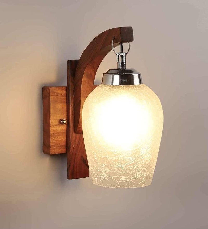 Lyse Decor Glass Decorative Wall Hanging Light for Living Room, Wall Lamp Sconce for Home Decoration (Brown) - Image 3