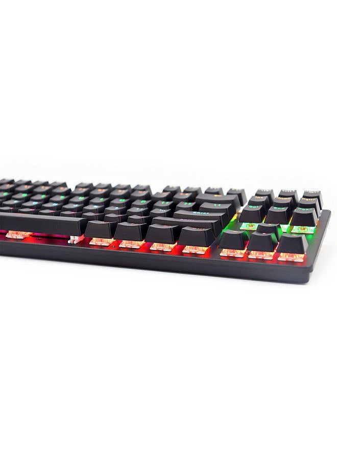 Generic - Wired 87-Key Mechanical Gaming Keyboard Rainbow Backlit Keyboard For Windows PC Laptop for Game and Office - Image 1