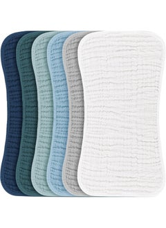 Konssy Konssy Muslin Baby Burp Cloths Sets for Unisex- 6 Pack Large 100% Cotton Burping Clothes for Newborn, Baby Girls and Boys  - Image 1
