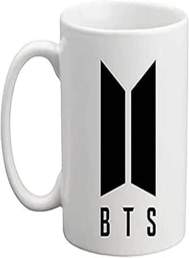 papeyone bts logo ceramic white coffee mug
