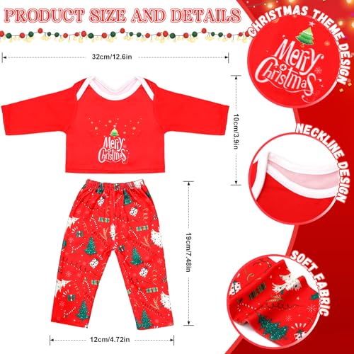 UPINS 5 Pcs 18 inch Christmas Doll Clothes 18 inch Christmas Clothing Costume Santa Outfits Christmas Pajamas Set for 18 inch Doll for Girls Birthday - Image 5