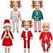 UPINS 5 Pcs 18 inch Christmas Doll Clothes 18 inch Christmas Clothing Costume Santa Outfits Christmas Pajamas Set for 18 inch Doll for Girls Birthday - Image 2