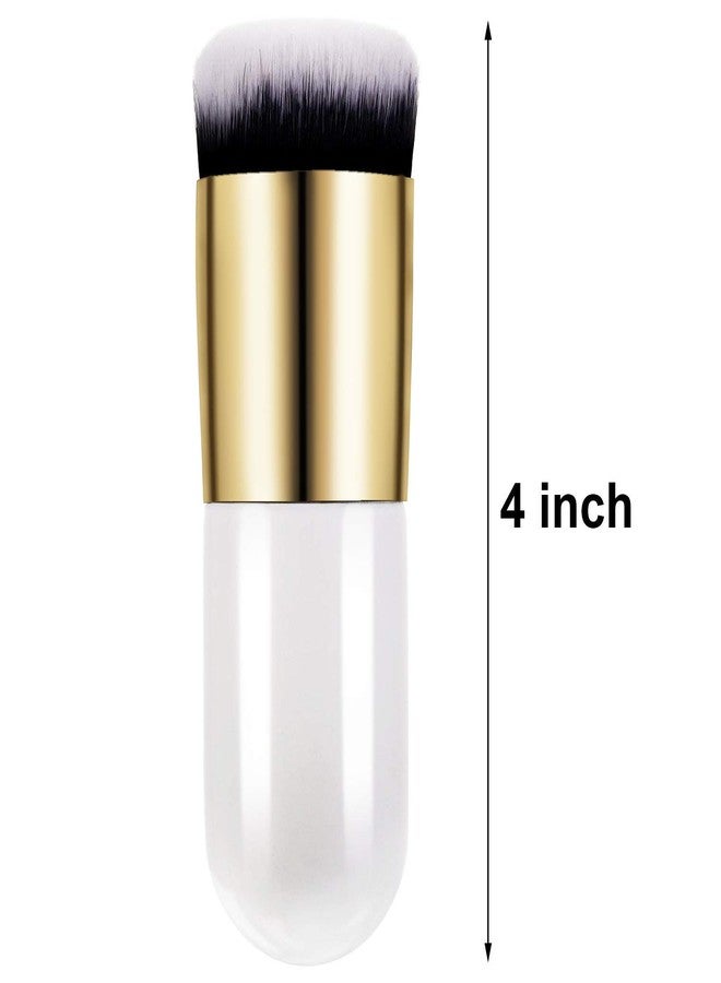 AVTY 2 Pieces Foundation Brush Makeup Brush Makeup Brush Travel Powder Brush for Blending Liquid, Cream or Flawless Powder Cosmetics (white) - Image 4