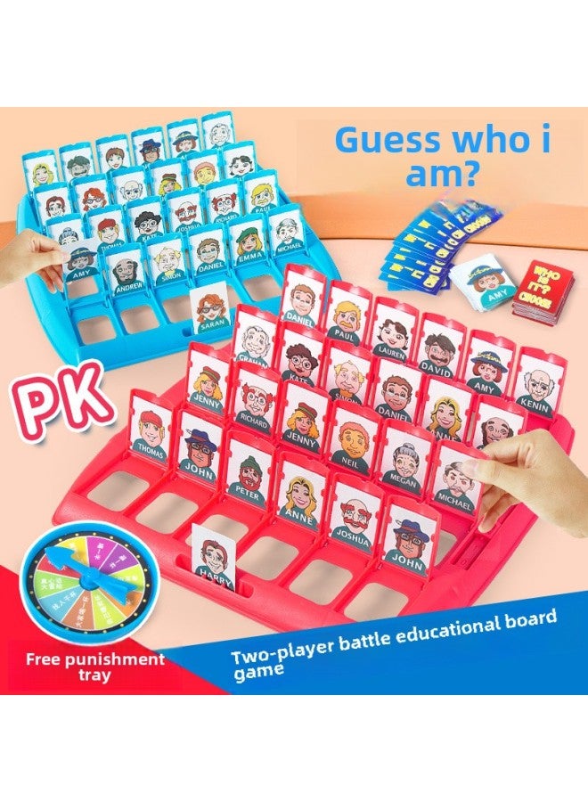 Guess Who I Am, Parent-child Interaction, Intelligence Training, Toys, Two-person Pair Of War, Tremolo, Table Games, Intelligence Games-Colour:Red And Blue Guess Who I Am 96 Card  - Image 2