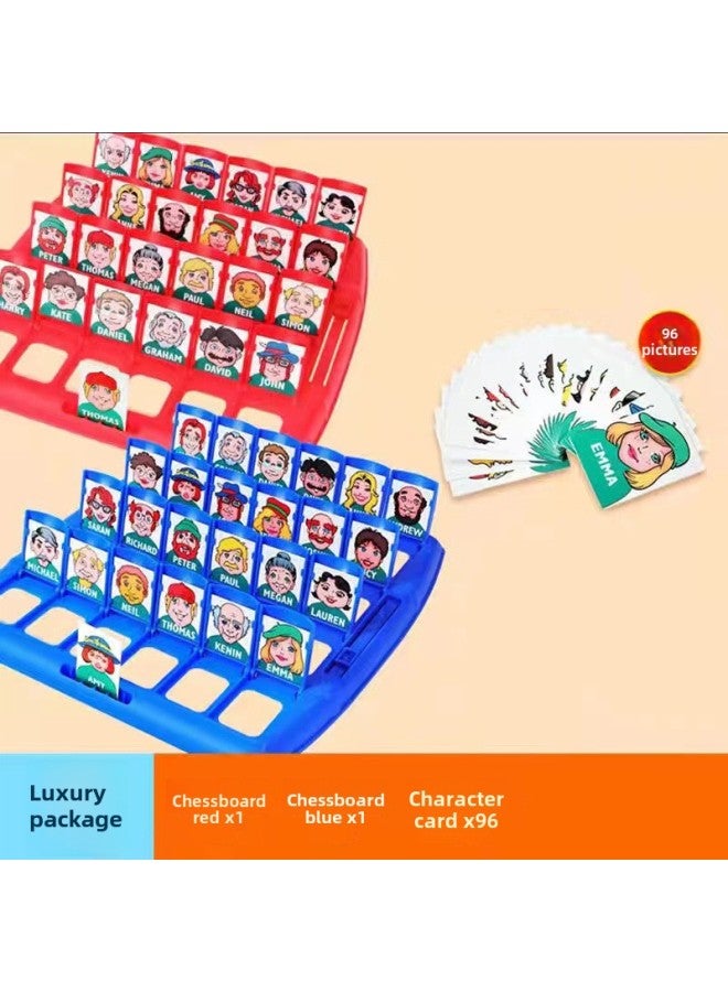 Guess Who I Am, Parent-child Interaction, Intelligence Training, Toys, Two-person Pair Of War, Tremolo, Table Games, Intelligence Games-Colour:Red And Blue Guess Who I Am 96 Card  - Image 1