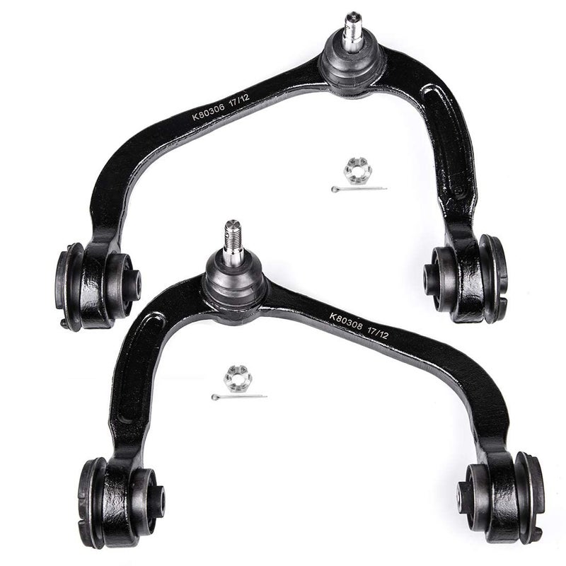 مجموعة ذراع التحكم العلوي الأمامي وكرة المفصل من KEYOOG 2 قطعة لسيارات فورد F150 وفورد إكسبيديشن 0717 ولينكولن مارك LT 0608 ولينكولن نافيجيتور 0717 K80306 K80308 للجانب السائق والراكب