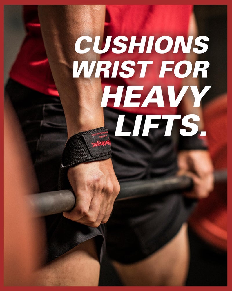 Harbinger 21.5" Padded Cotton Weight Lifting Straps with NeoTek Cushioned Wrist (Pair), Flag - Image 2