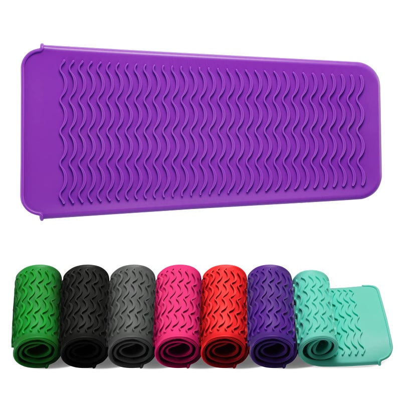 ZAXOP Resistant Silicone Mat Pouch for Flat Iron, Curling Iron,Hot Hair Tools (Purple) - Image 1