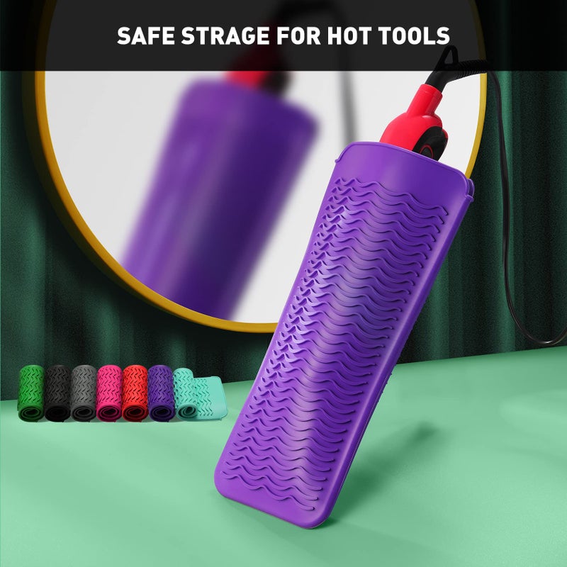 ZAXOP Resistant Silicone Mat Pouch for Flat Iron, Curling Iron,Hot Hair Tools (Purple) - Image 5